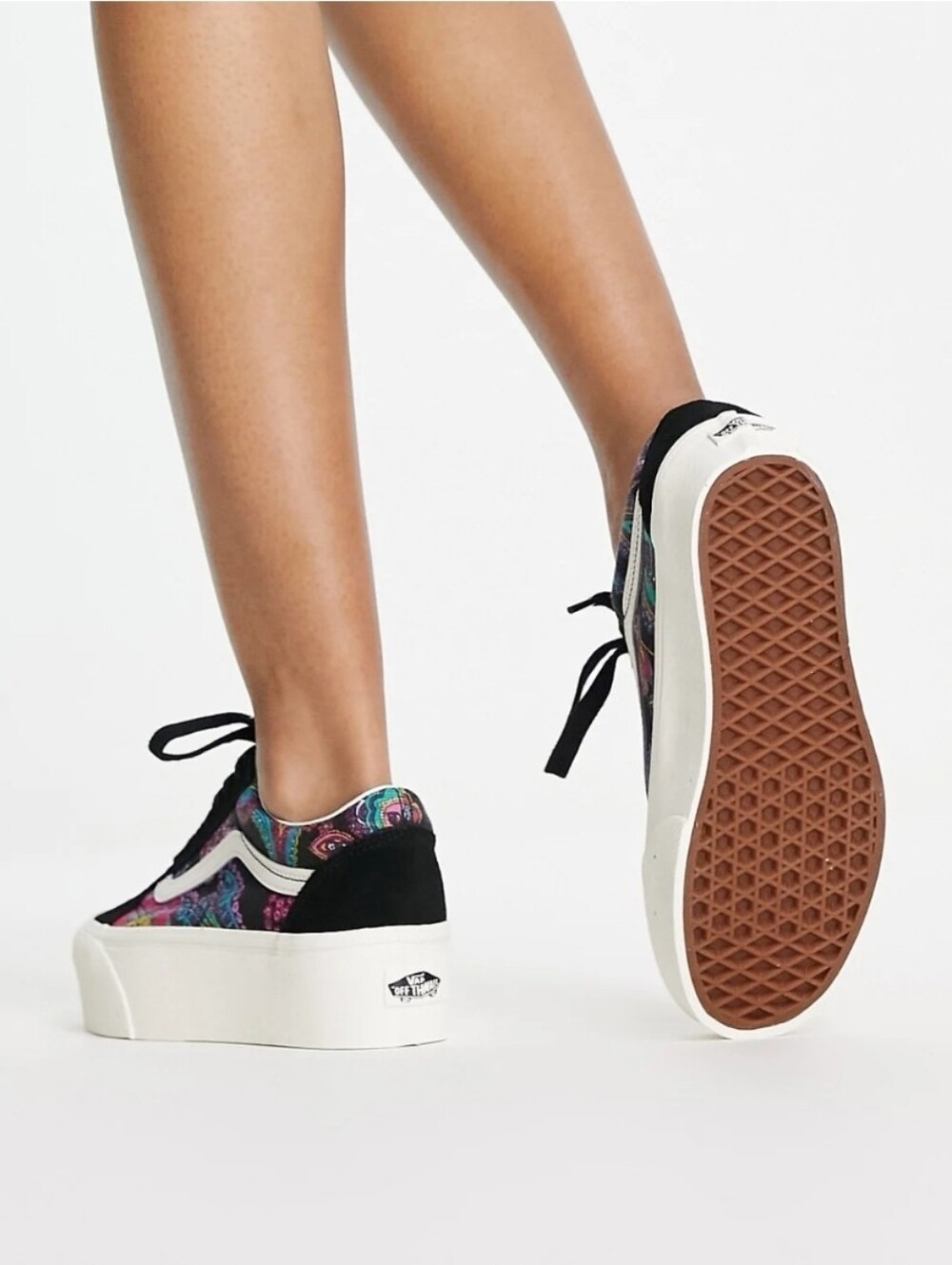 Vans OId Skool Stackform Paisley Floral Sneakers Womens Platform US Size 7.5 - Picture 16 of 16
